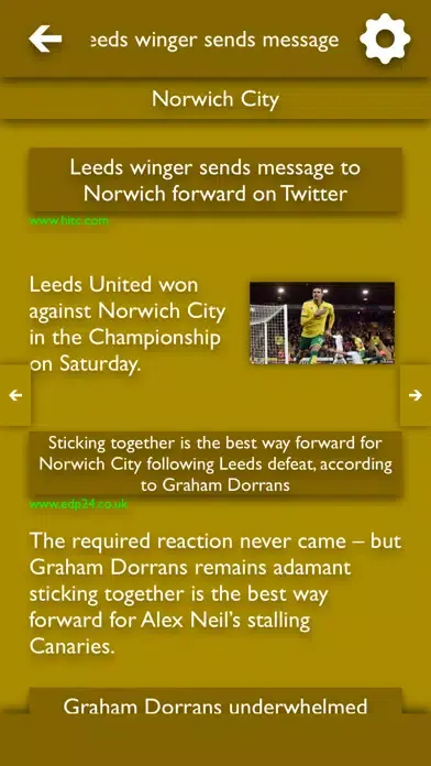 Ảnh chụp màn hình của All The News - Norwich City Edition