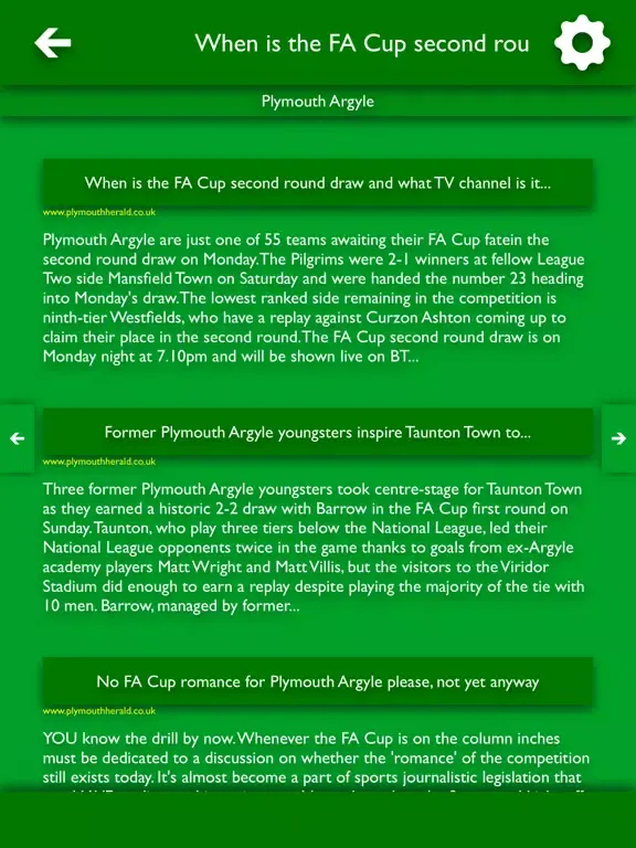 Tangkapan layar All The News - Plymouth Argyle Edition iPad 