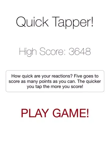 Quick Tapper! iPad  Screenshots