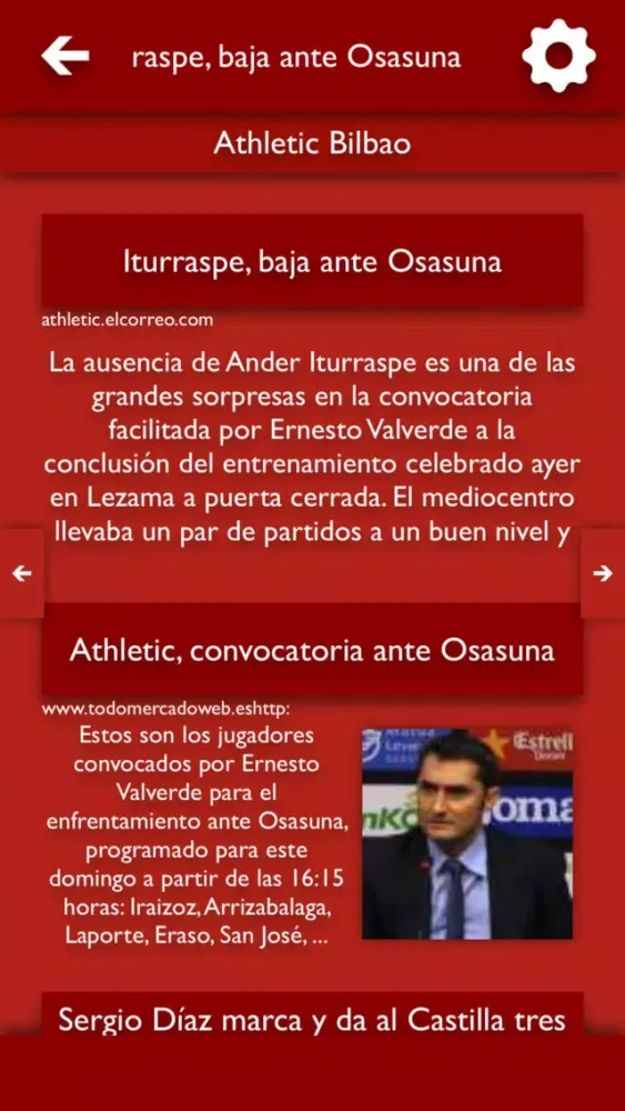 Capturas de tela do TLN-Todas Las Noticias del Athletic Club de Bilbao