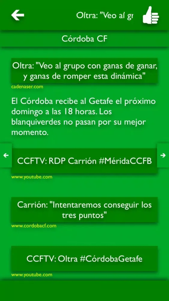 Tangkapan skrin TLN - Todas Las Noticias del Córdoba CF