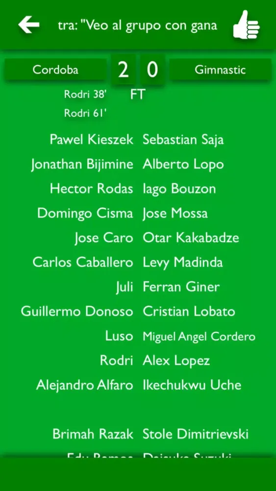 Tangkapan skrin TLN - Todas Las Noticias del Córdoba CF