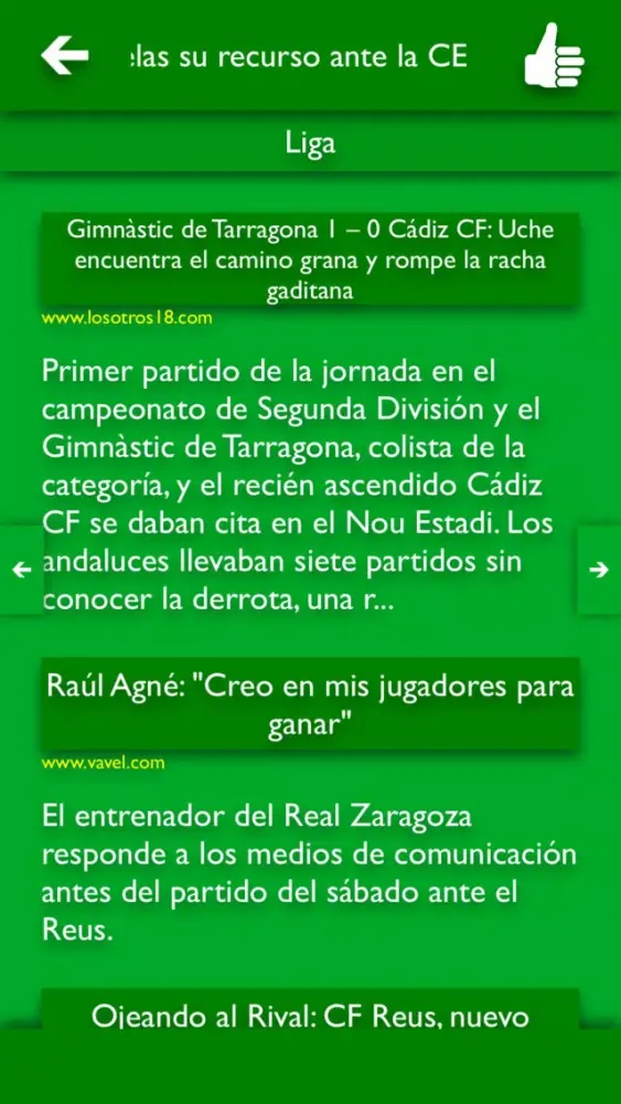 Capturas de tela do TLN - Todas Las Noticias del Elche CF