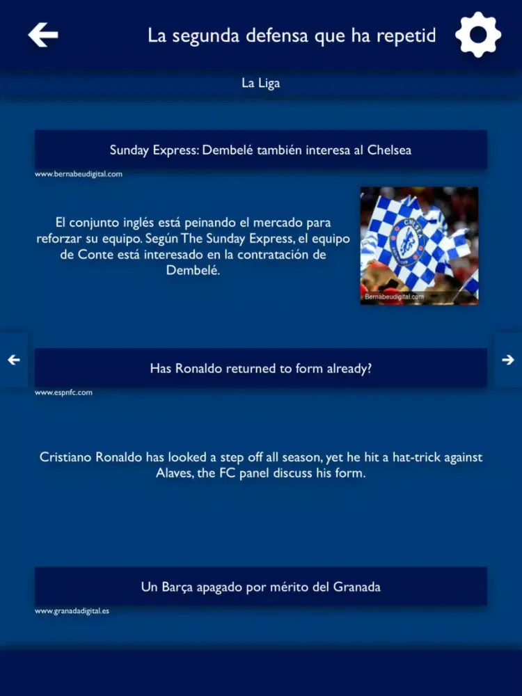 TLN - Todas Las Noticias del RCD Español iPad 应用截图