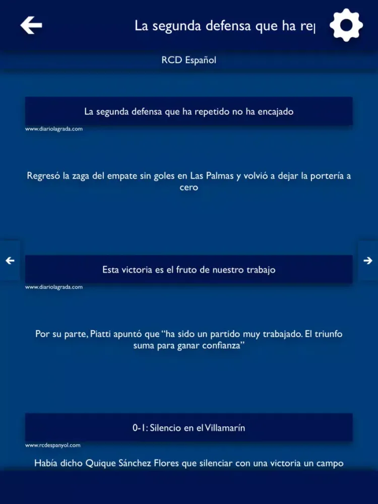 TLN - Todas Las Noticias del RCD Español iPad 应用截图