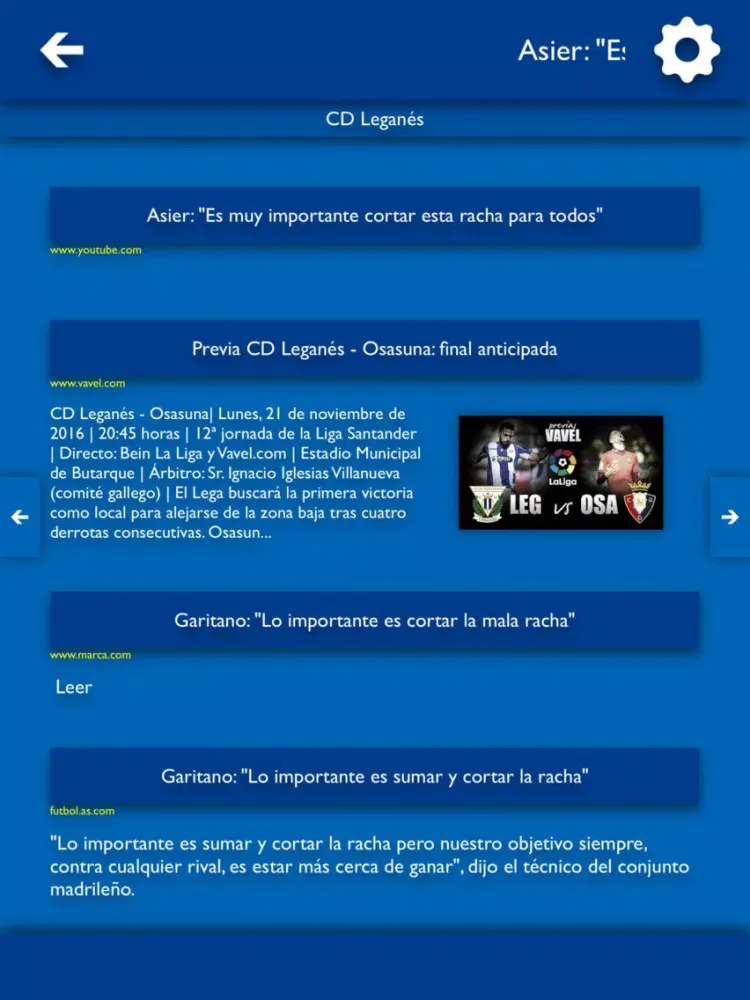 TLN - Todas Las Noticias del CD Leganés iPad  Screenshots