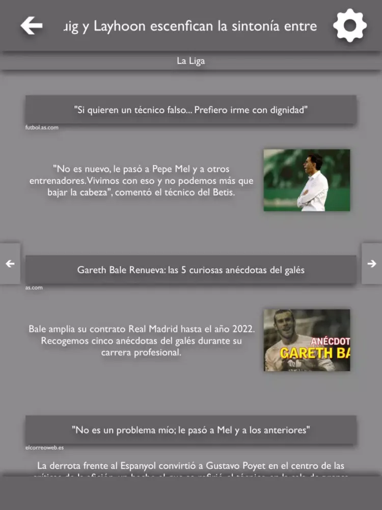 Ảnh chụp màn hình của TLN - Todas Las Noticias del Valencia CF iPad 