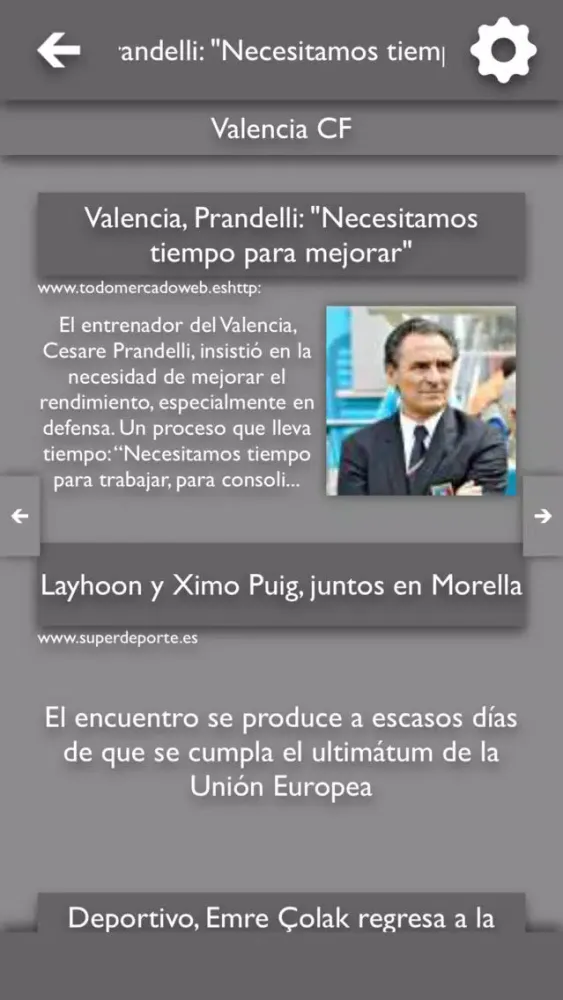 Ảnh chụp màn hình của TLN - Todas Las Noticias del Valencia CF