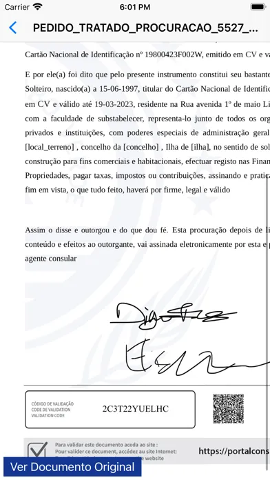Capturas de tela do Biometrics Portal Consular