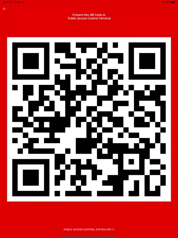 Tangkapan skrin Public Access Control System iPad 