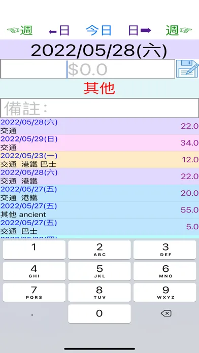每週開支 Screenshots