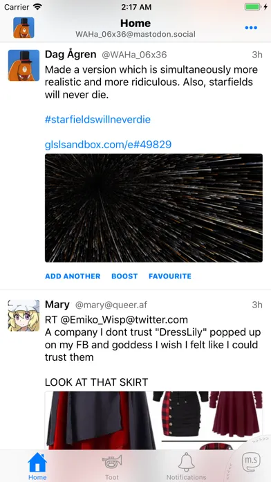 Zrzuty ekranu Toot! for Mastodon