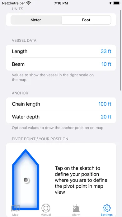 Tangkapan skrin Anchor Alarm - Anchor Watch