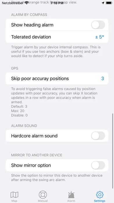 Tangkapan skrin Anchor Alarm - Anchor Watch