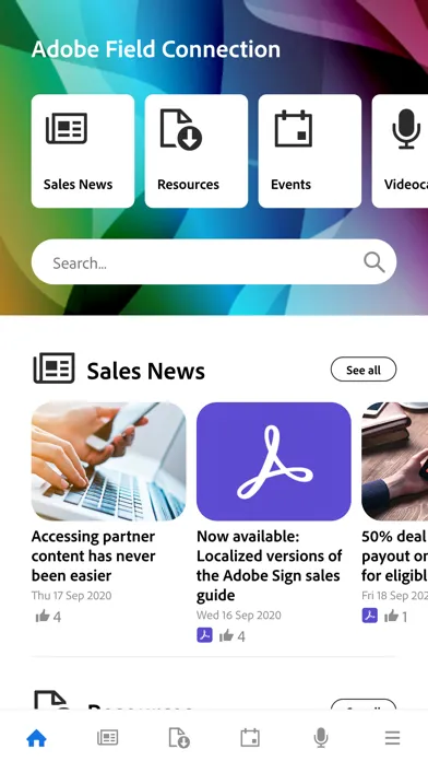 ภาพหน้าจอของ Adobe Field Connection