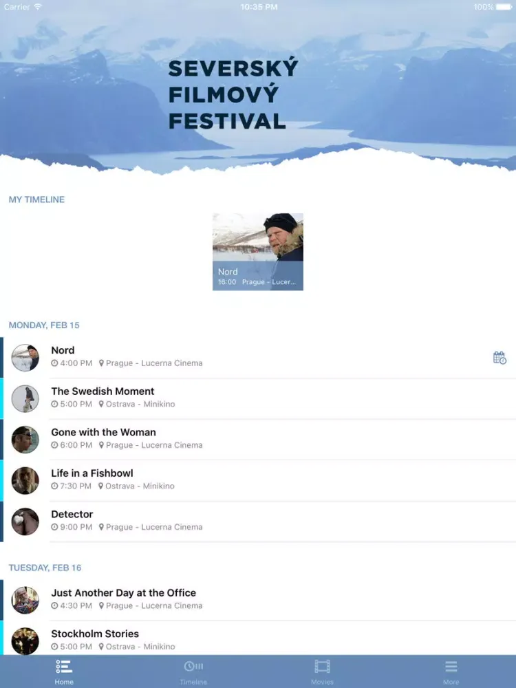 Severský filmový festival iPad  Ekran Görüntüleri