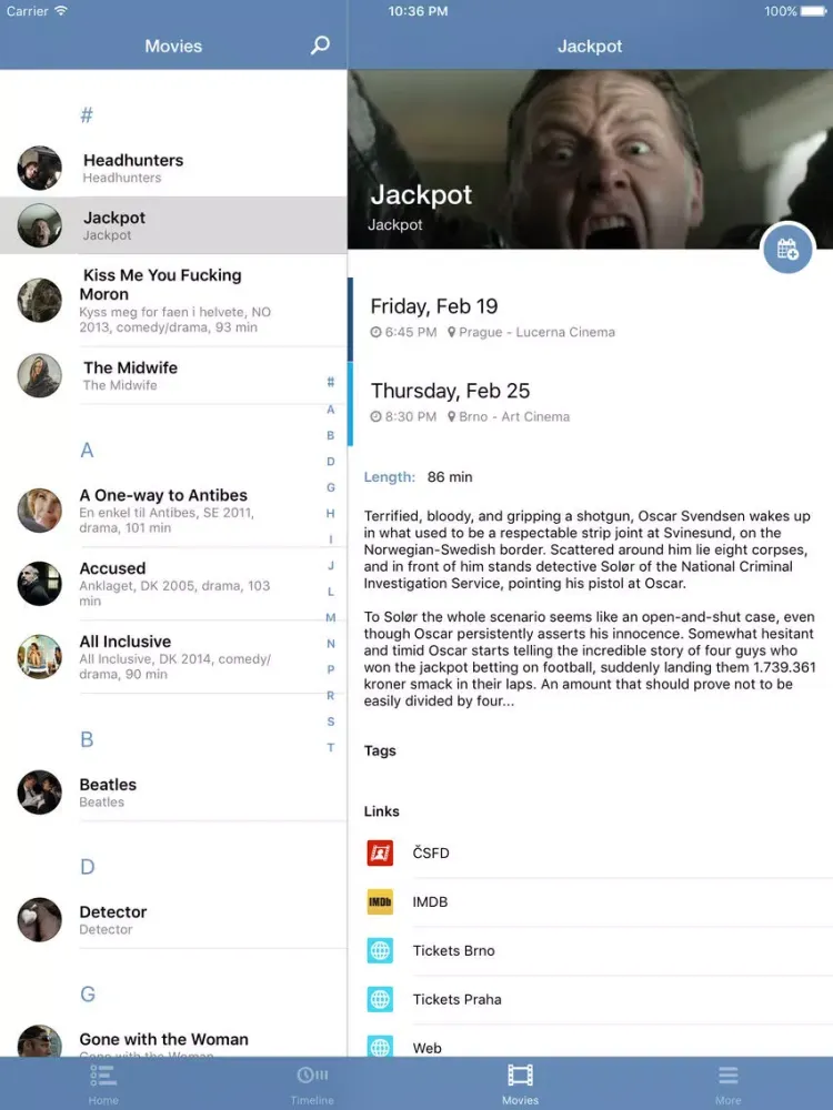 Severský filmový festival iPad  Ekran Görüntüleri