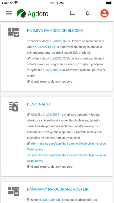 Agdata - vše pro chytrou farmu Screenshots