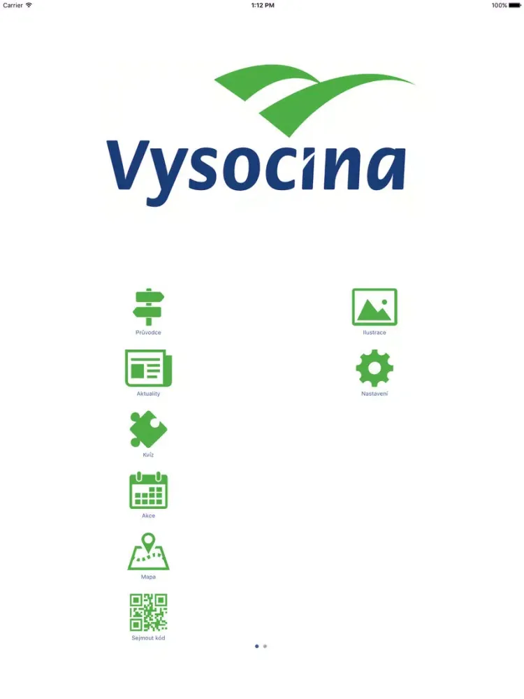 Tangkapan skrin Vítejte na Vysočině iPad 