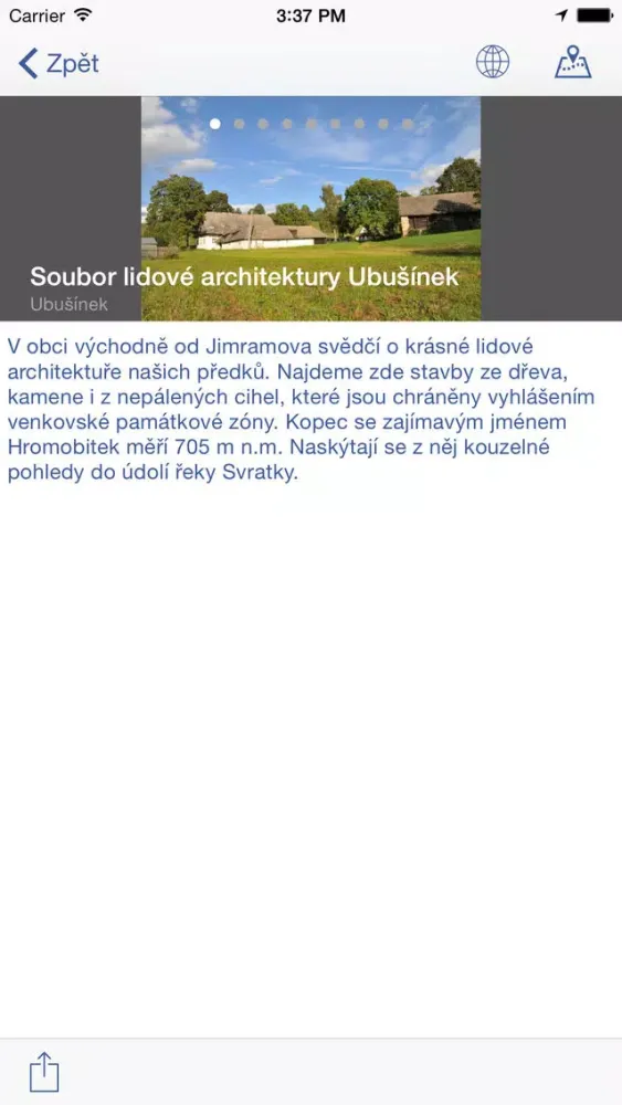 Tangkapan skrin Vítejte na Vysočině
