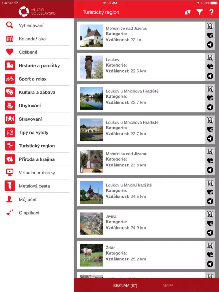 Zrzuty ekranu Mladoboleslavsko iPad 