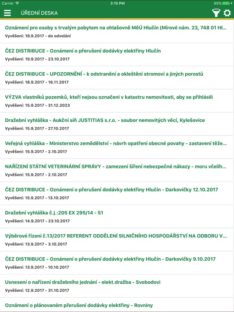 Hlučín v mobilu iPad 應用截圖