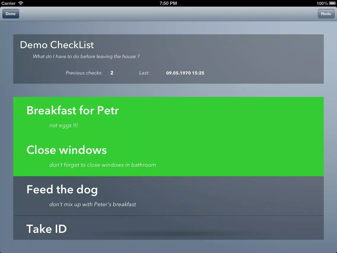ภาพหน้าจอของ Check The List iPad 