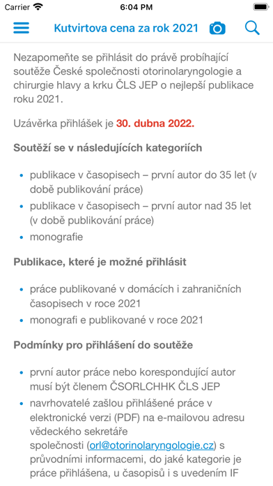 Capturas de pantalla de Česká ORL společnost