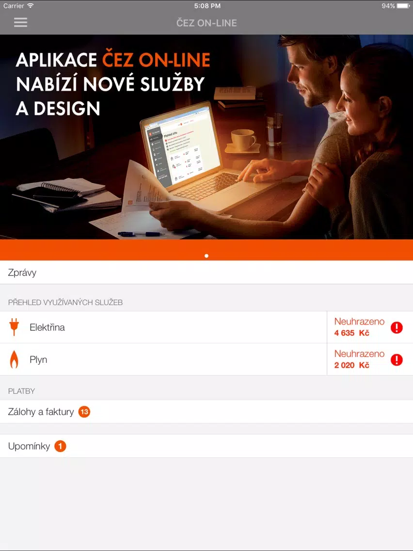 ČEZ ON-LINE iPad 应用截图