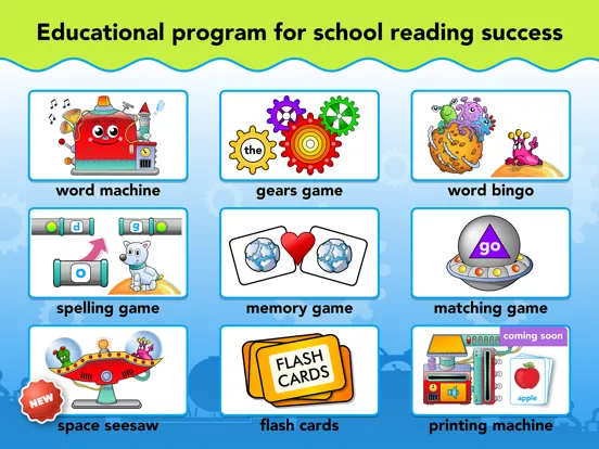 Capturas de tela do Sight Words Reading Games ABC iPad 