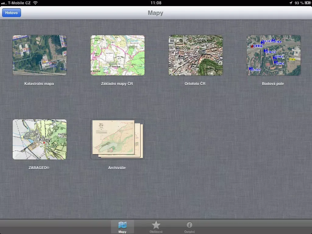تصاویر Mapy ČÚZK iPad 