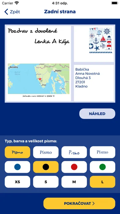 Pohlednice Online Screenshots