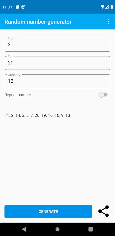 Random number generator Screenshots