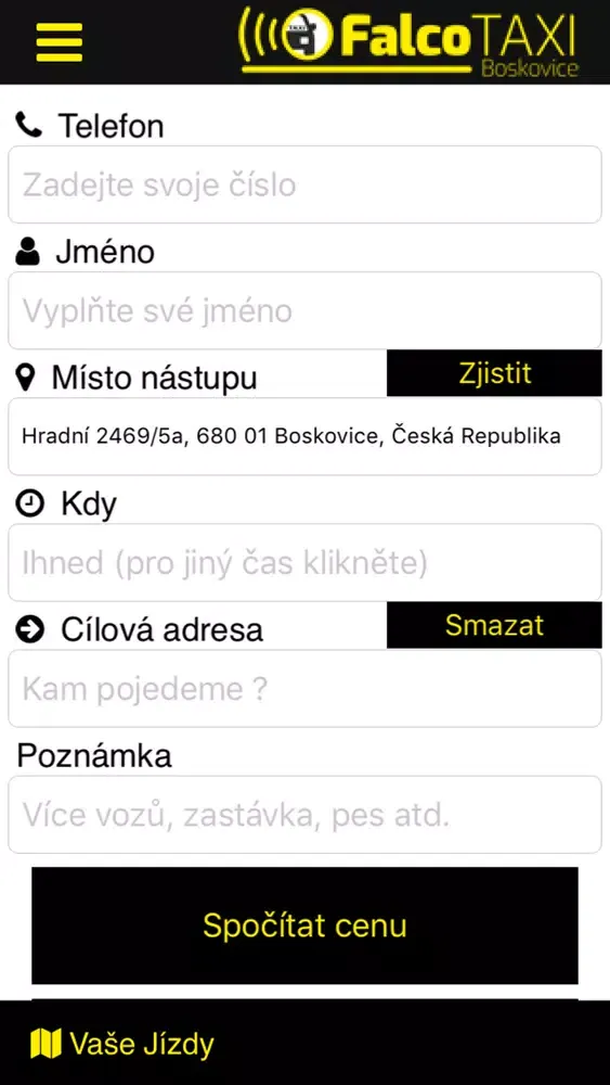 FalcoTaxi Boskovice स्क्रीनशॉट