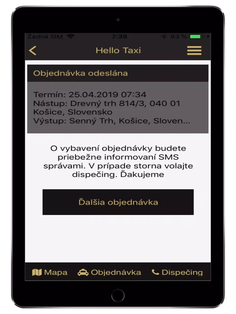 Capturas de pantalla de HELLO TAXI Košice iPad 