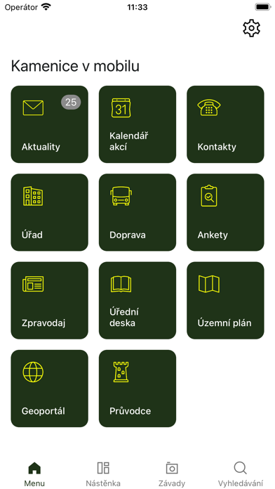 Tangkapan layar Kamenice v mobilu