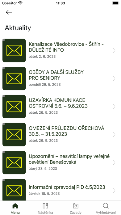 Tangkapan layar Kamenice v mobilu