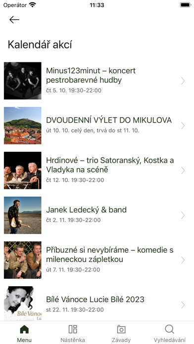 Tangkapan layar Kamenice v mobilu