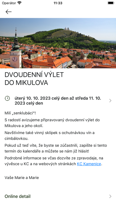 Tangkapan layar Kamenice v mobilu