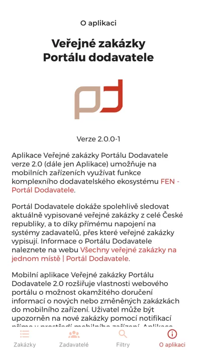 ภาพหน้าจอของ Veřejné zakázky PoDo