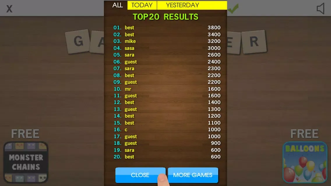 Capturas de tela do 1 Word 6 Tries - Best Free Animal Guessing Word Search Game