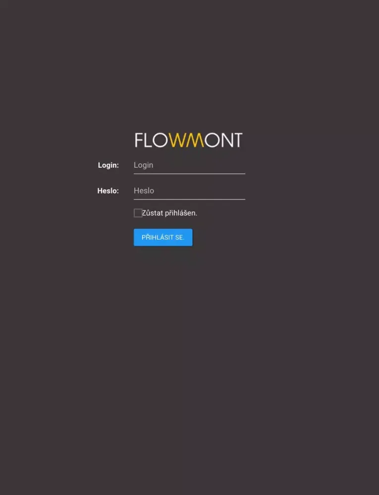 Tangkapan layar Flowmont SMS Control Panel iPad 