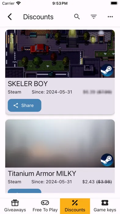 Tangkapan skrin Freebie Game Deals Radar