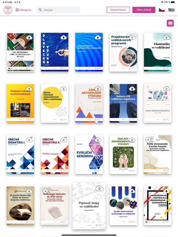 Capturas de tela do Futurebooks knihovna PedF UK iPad