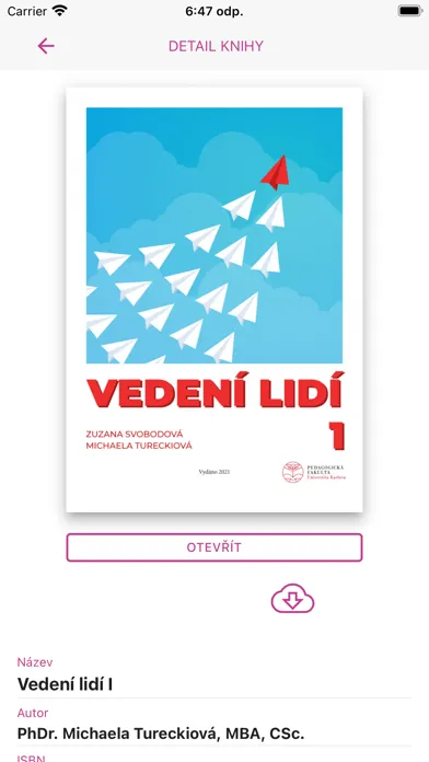 Capturas de tela do Futurebooks knihovna PedF UK