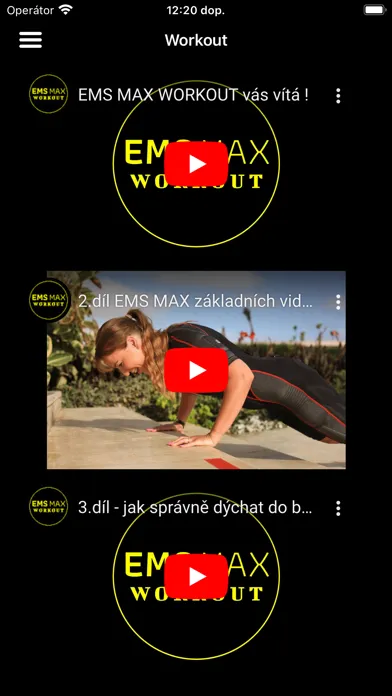 EMS MAX Workout Screenshots
