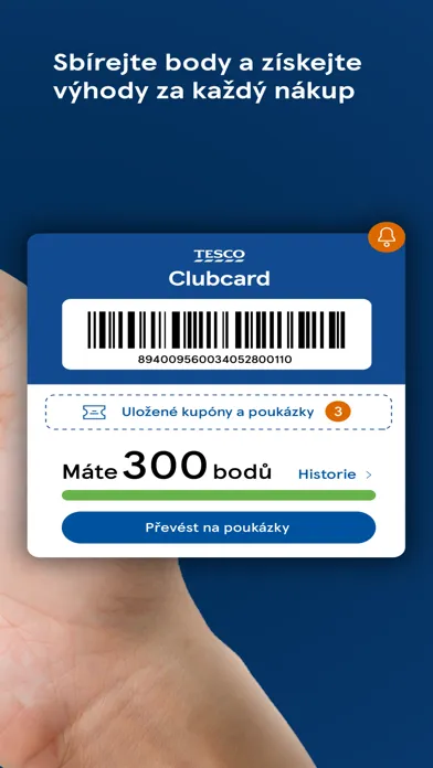 Скриншоты Clubcard Tesco Česko