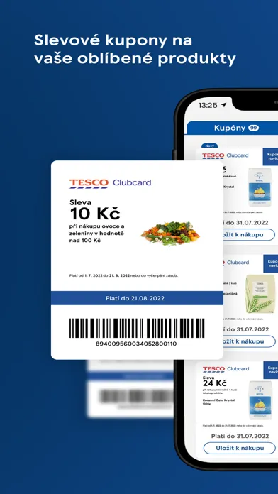 Скриншоты Clubcard Tesco Česko