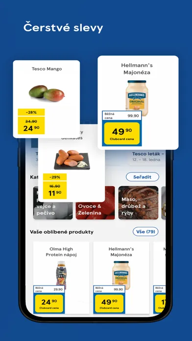 Скриншоты Clubcard Tesco Česko