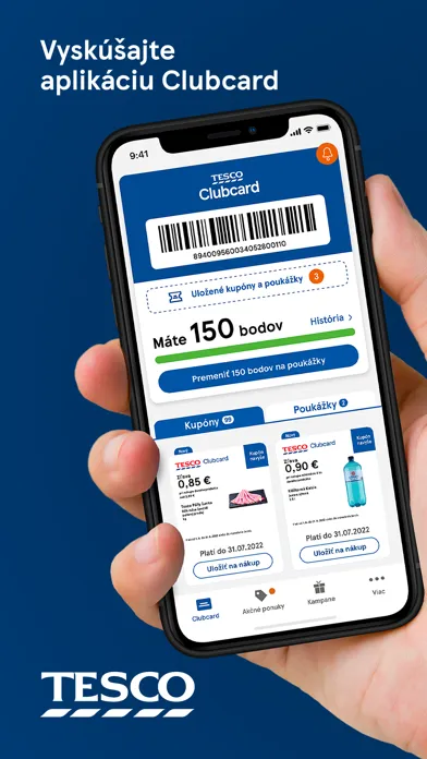 Zrzuty ekranu Clubcard Tesco Slovensko